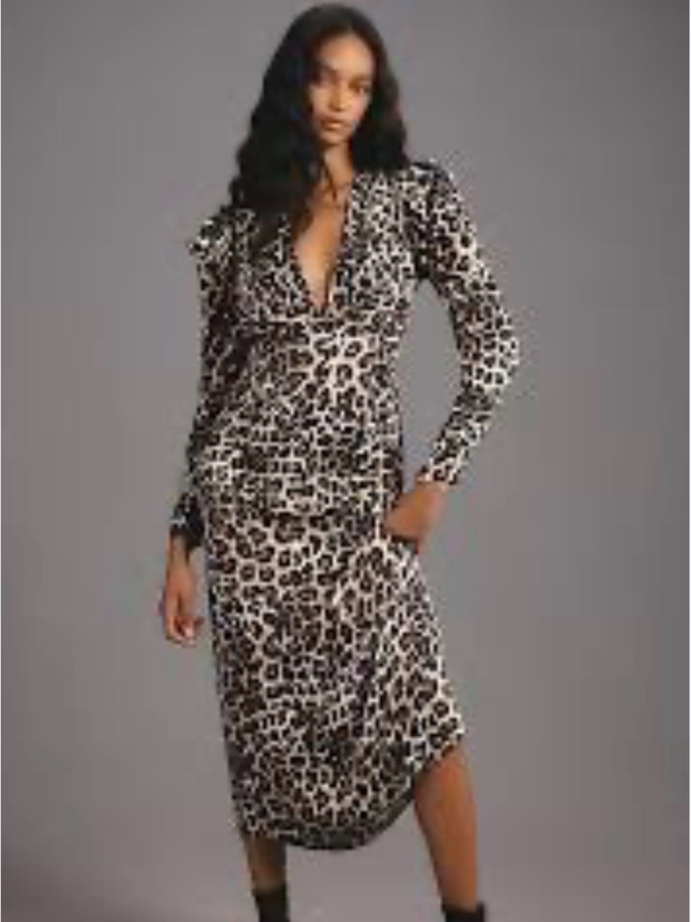 iFARM Rio "Natural Skin" Leopard Print Midi Dress Size M